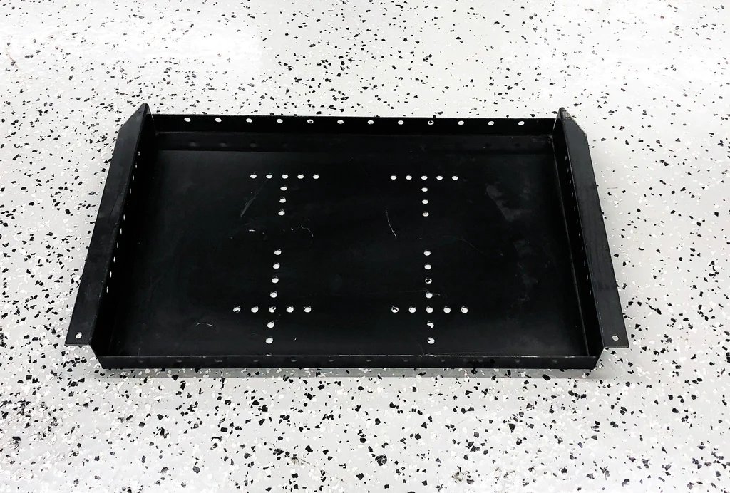 black polycarbonate battery box