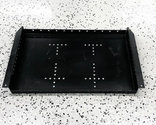 black polycarbonate battery box